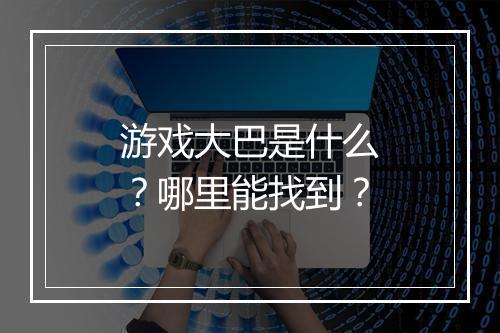 游戏大巴是什么？哪里能找到？