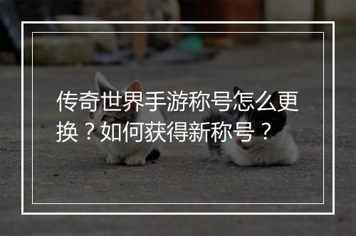 传奇世界手游称号怎么更换？如何获得新称号？