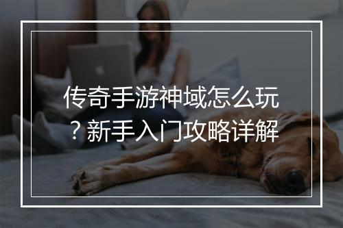 传奇手游神域怎么玩？新手入门攻略详解