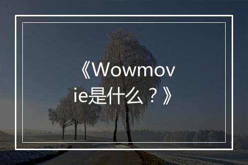 《Wowmovie是什么？》