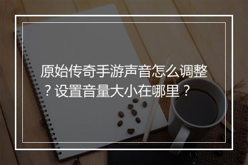 原始传奇手游声音怎么调整？设置音量大小在哪里？
