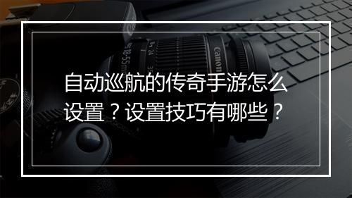 自动巡航的传奇手游怎么设置？设置技巧有哪些？
