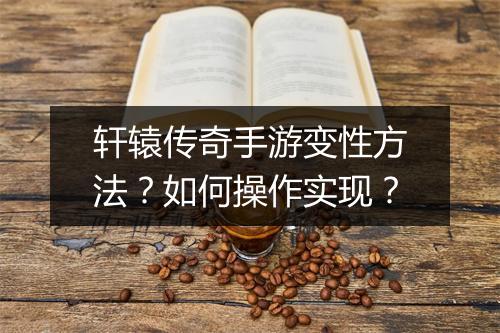 轩辕传奇手游变性方法？如何操作实现？