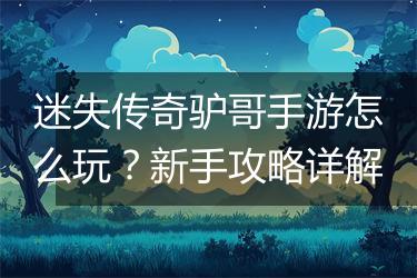 迷失传奇驴哥手游怎么玩？新手攻略详解