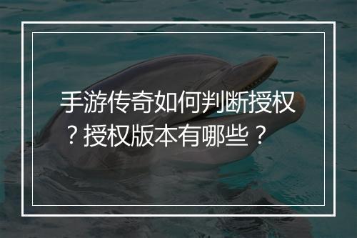 手游传奇如何判断授权？授权版本有哪些？