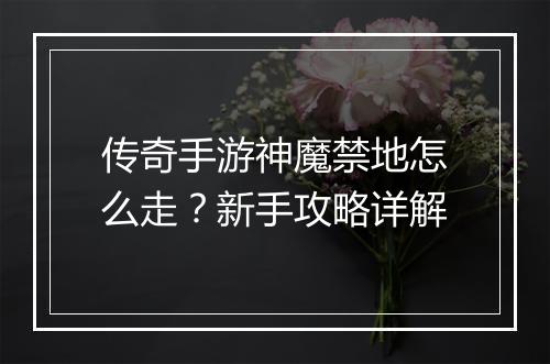 传奇手游神魔禁地怎么走？新手攻略详解