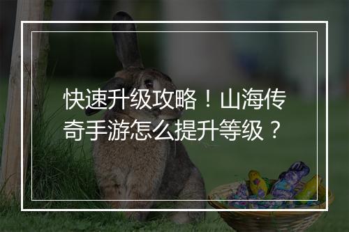 快速升级攻略！山海传奇手游怎么提升等级？