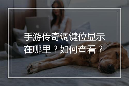 手游传奇调键位显示在哪里？如何查看？
