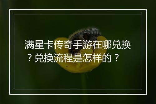 满星卡传奇手游在哪兑换？兑换流程是怎样的？