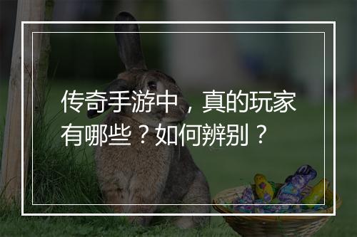 传奇手游中，真的玩家有哪些？如何辨别？