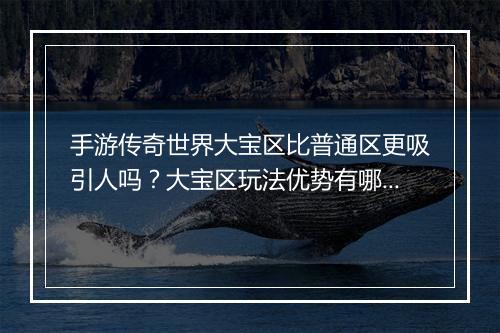 手游传奇世界大宝区比普通区更吸引人吗？大宝区玩法优势有哪些？