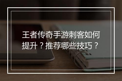 王者传奇手游刺客如何提升？推荐哪些技巧？