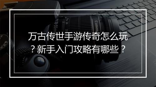 万古传世手游传奇怎么玩？新手入门攻略有哪些？