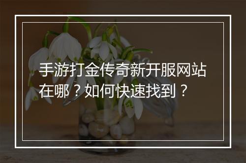 手游打金传奇新开服网站在哪？如何快速找到？