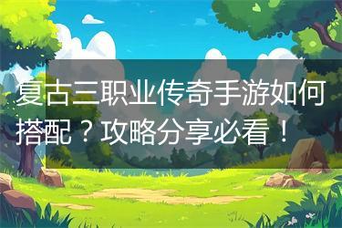 复古三职业传奇手游如何搭配？攻略分享必看！