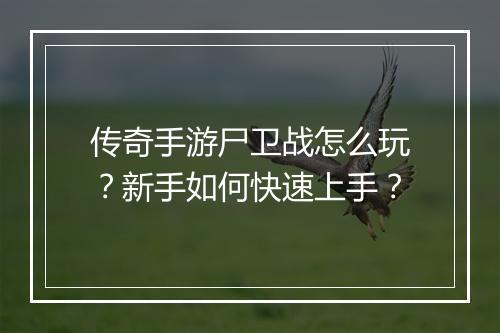 传奇手游尸卫战怎么玩？新手如何快速上手？