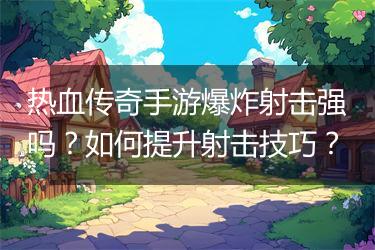 热血传奇手游爆炸射击强吗？如何提升射击技巧？