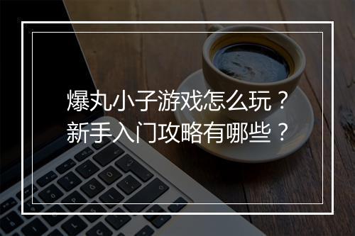 爆丸小子游戏怎么玩？新手入门攻略有哪些？