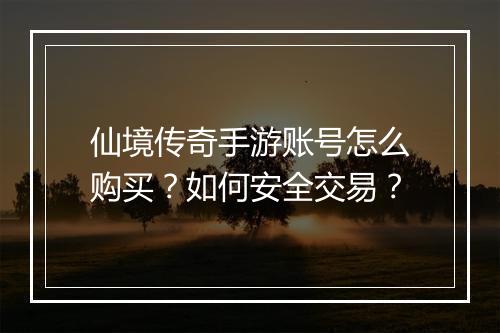 仙境传奇手游账号怎么购买？如何安全交易？