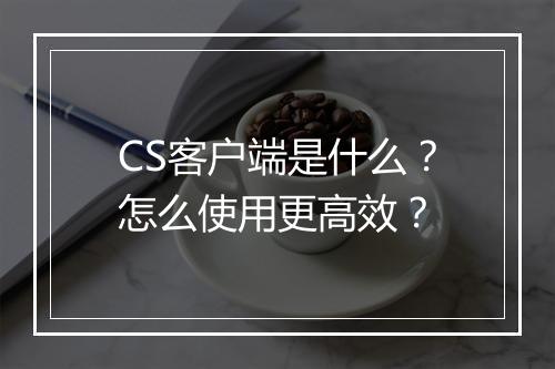 CS客户端是什么？怎么使用更高效？