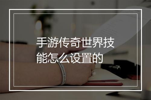 手游传奇世界技能怎么设置的