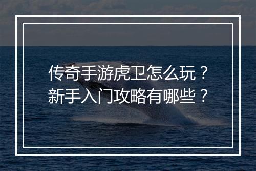 传奇手游虎卫怎么玩？新手入门攻略有哪些？
