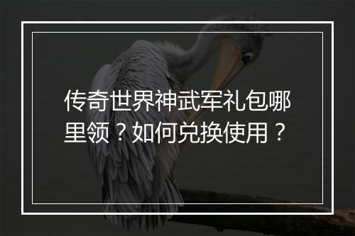 传奇世界神武军礼包哪里领？如何兑换使用？