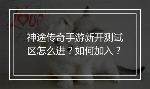 神途传奇手游新开测试区怎么进？如何加入？