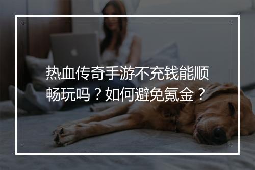 热血传奇手游不充钱能顺畅玩吗？如何避免氪金？