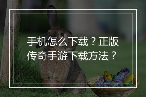 手机怎么下载？正版传奇手游下载方法？