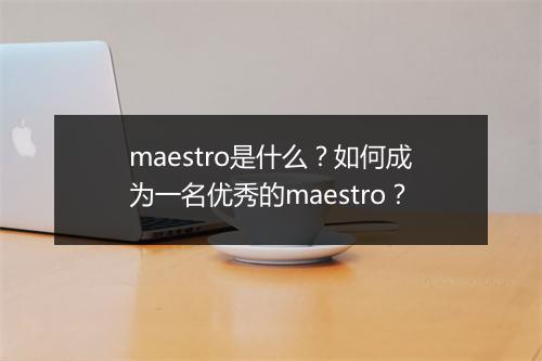maestro是什么？如何成为一名优秀的maestro？