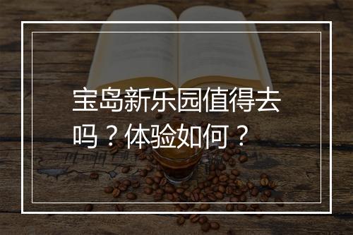 宝岛新乐园值得去吗？体验如何？
