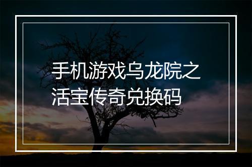 手机游戏乌龙院之活宝传奇兑换码