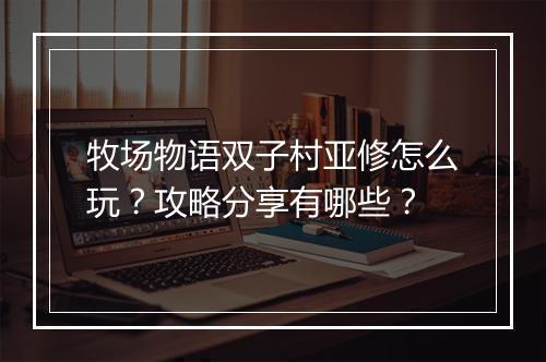 牧场物语双子村亚修怎么玩？攻略分享有哪些？
