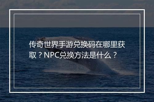 传奇世界手游兑换码在哪里获取？NPC兑换方法是什么？