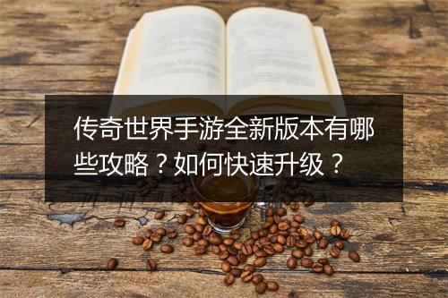 传奇世界手游全新版本有哪些攻略？如何快速升级？