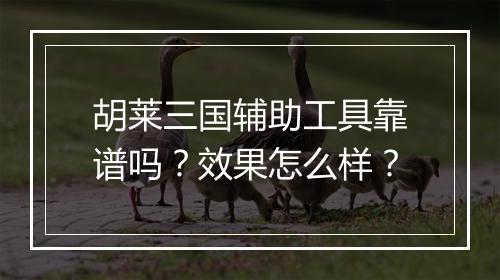 胡莱三国辅助工具靠谱吗？效果怎么样？