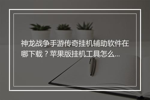 神龙战争手游传奇挂机辅助软件在哪下载？苹果版挂机工具怎么获取？