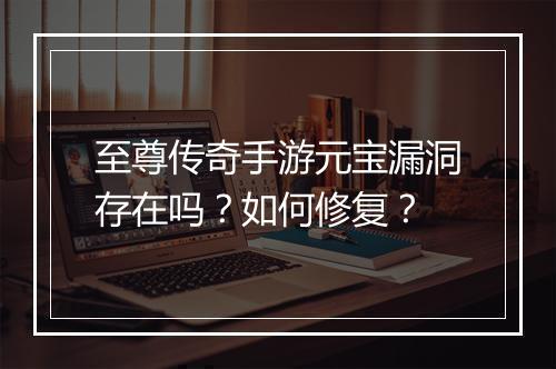 至尊传奇手游元宝漏洞存在吗？如何修复？