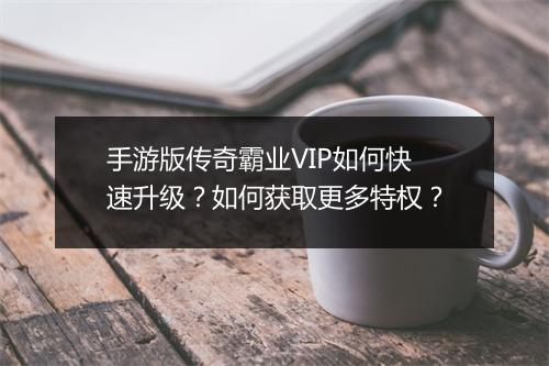 手游版传奇霸业VIP如何快速升级？如何获取更多特权？