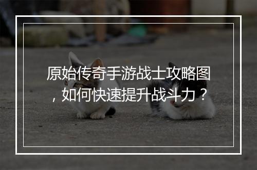 原始传奇手游战士攻略图，如何快速提升战斗力？