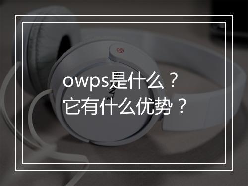 owps是什么？它有什么优势？