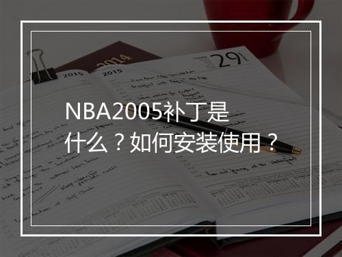 NBA2005补丁是什么？如何安装使用？