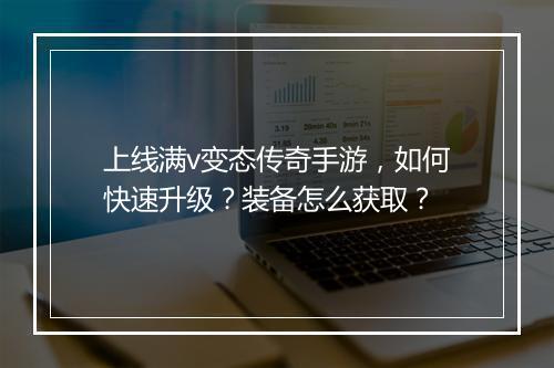 上线满v变态传奇手游，如何快速升级？装备怎么获取？