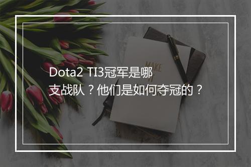 Dota2 TI3冠军是哪支战队？他们是如何夺冠的？