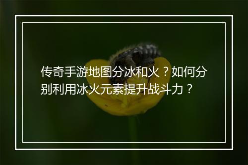 传奇手游地图分冰和火？如何分别利用冰火元素提升战斗力？