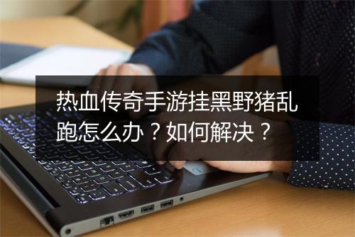 热血传奇手游挂黑野猪乱跑怎么办？如何解决？