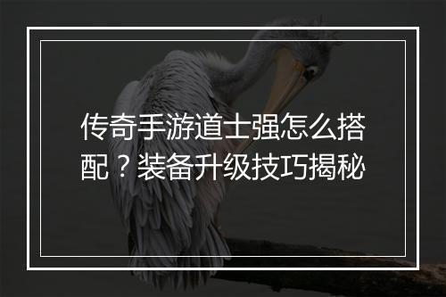 传奇手游道士强怎么搭配？装备升级技巧揭秘