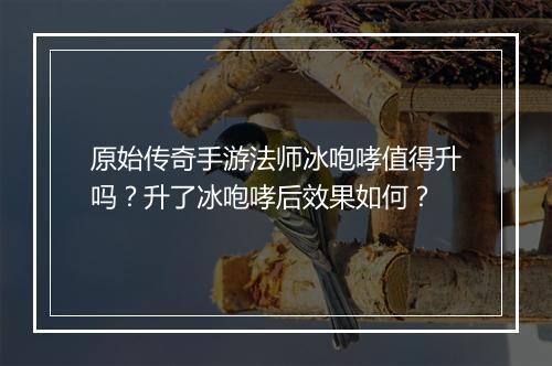 原始传奇手游法师冰咆哮值得升吗？升了冰咆哮后效果如何？