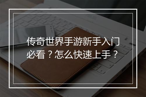 传奇世界手游新手入门必看？怎么快速上手？